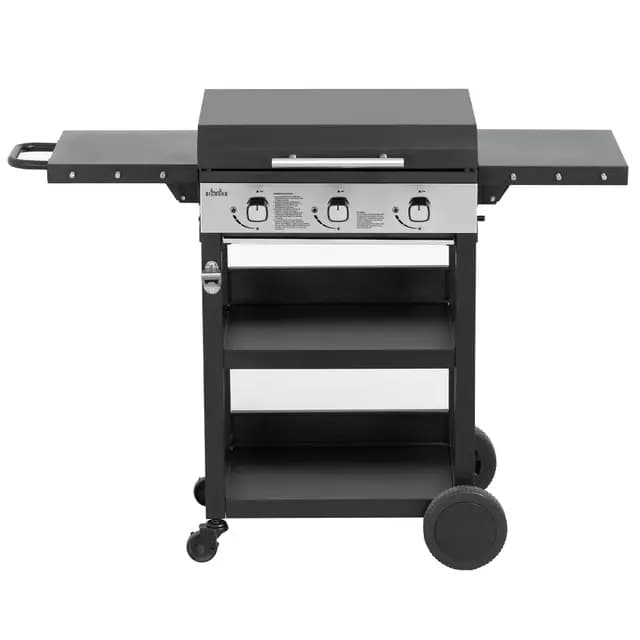 BIGHORN Plancha de gas de 3 quemadores con carro y tapa;7.2kw
