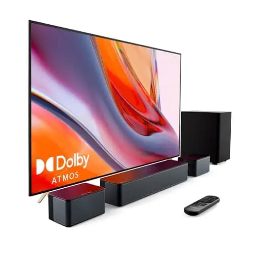 ULTIMEA Barra de Sonido 5.1 con Dolby Atmos, Subwoofer y 2 Altavoces Traseros, Sistema de Sonido Envolvente 3D para TV, Bluetooth 5.3 y Graves Ajustables, 410W, Poseidon D60 – Imagen 1