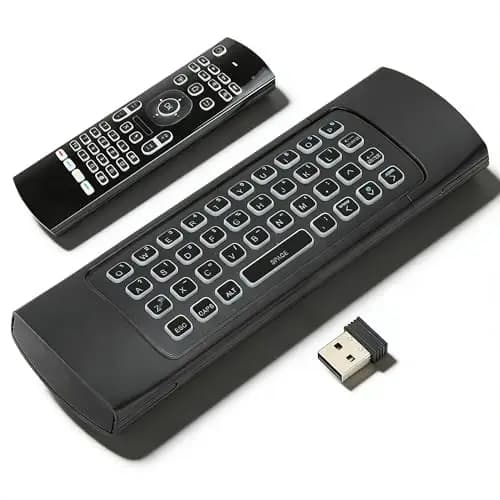 Sxhlseller Air Mouse, Teclado Completo con Retroiluminación Inalámbrica 2.4G, Control Remoto de Smart TV, Mango de Juego con Detección de Movimiento, para Android TV Box HTPC PC Laptop