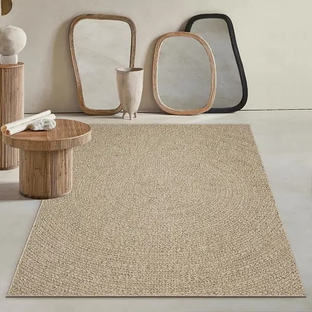 Mias Teppiche Kinsley - Alfombra de Yute Natural para Interior y Exterior, Resistente a la Intemperie, Ideal para Patio y jardín