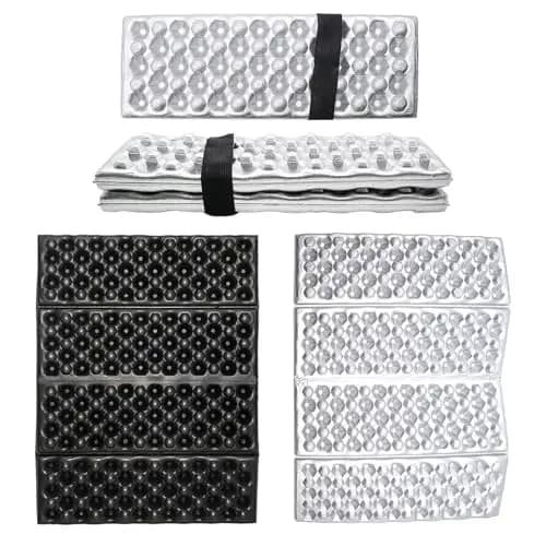 OMJMYY 2 Piezas Esterilla de Asiento Plegable Impermeable para Senderismo Esterilla Plegable para Sentarse Cojín de Asiento Portátil en Espuma IXPE Ultraligera para Exteriores Acampar Parque Picnic
