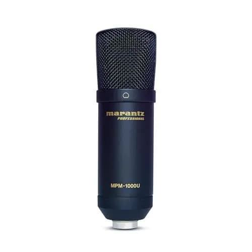 Marantz Professional MPM1000U Micrófono de Condensador USB para Gaming, Streaming y Podcasting - Interfaz de Audio Integrada, Soporte de Escritorio, Plug-and-Play, Negro