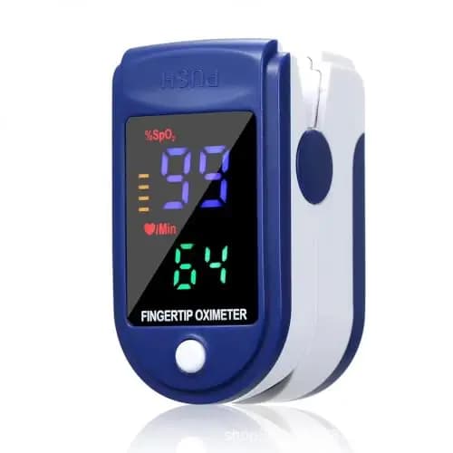 COOLEAD Pulsioxímetro de Dedo, Oxímetro de Pluso Digital Portátil con Con pantalla de 4 colores, Medición de SPO2 y PR y PI (Azul oscuro)