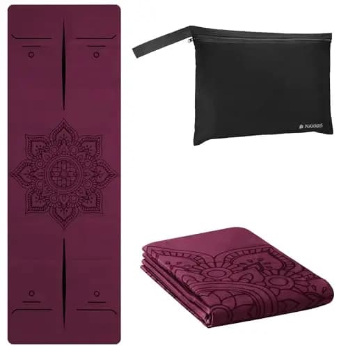 Navaris Esterilla de Yoga Plegable - Alfombra de Gimnasia Antideslizante de 183 x 61 x 0.15 CM - Colchoneta Deportiva para Pilates Ejercicio - Azul