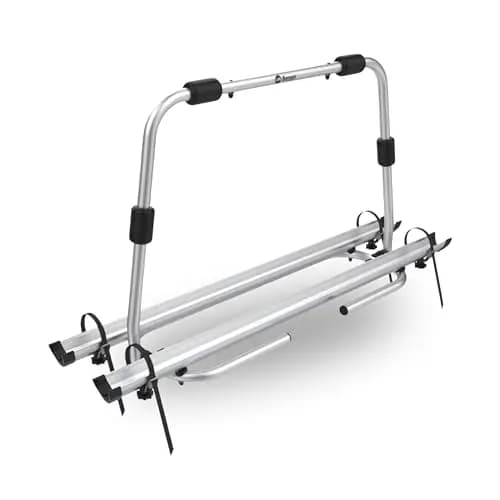BERGER Portabicicletas para Coche Super XL, Portabicicletas Caravana, Enganche para Remolque, Soporte Trasero para 2 Bicicletas, Bicicleta eléctrica, Bicicleta de montaña, Plegable, Aluminio