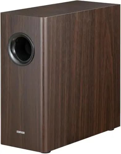 Edifier T5s Active Subwoofer – woofer de 8 pulgadas – 70 W – Filtro de paso bajo – Frecuencia hasta 35 Hz – Carcasa MDF para reducir la resonancia – En espera – Conectores RCA – Diseño atemporal – Imagen 1