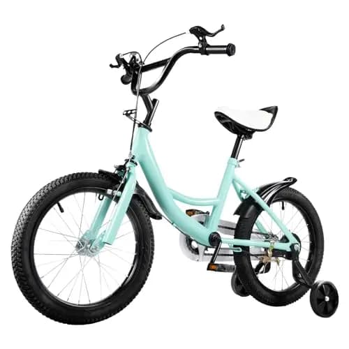 16 pulgadas niños bicicleta para niños y niñas de 5-8 años principiante altura ajustable bicicleta con ruedas estabilizadoras Bicicletas, aleación de acero al carbono niños bicicletas