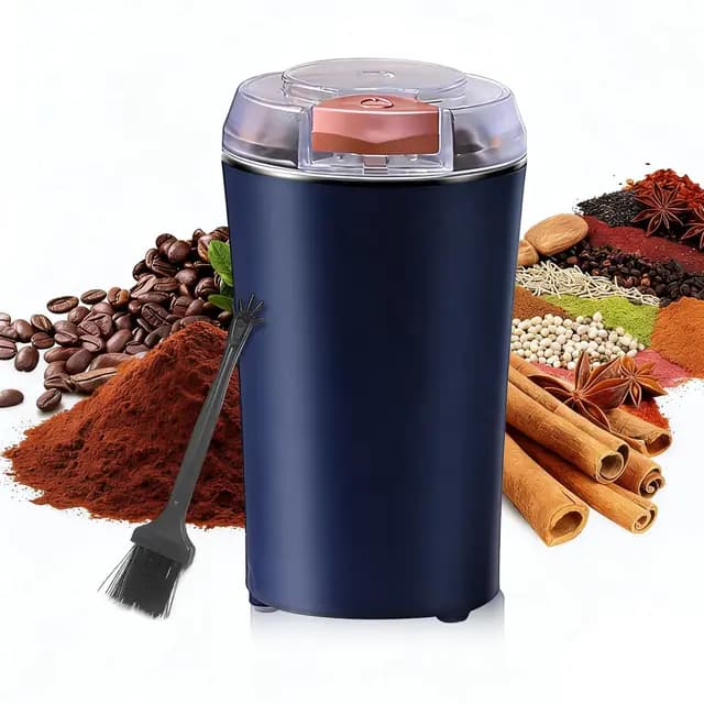 Molinillo de Café Eléctrico, Molinillo de Especias Electrico Molinillo Cafe con Cuchilla de Acero Inoxidable Un Toque Molino Moledor de Cafe para Granos de Café, Especias, Granos, Frutos Secos