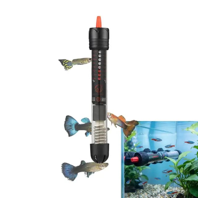 Calentador Sumergible Seguro de 25W para Acuarios con Termostato Ajustable, Vidrio de Cuarzo Antiexplosión,Control de Temperatura Preciso de 20°C a 34°C,para Peceras y Tanques de Tortugas 10-30 Litros