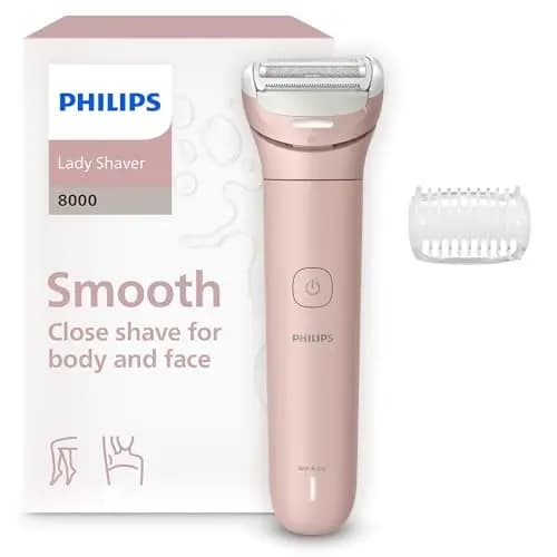 Afeitadora Philips Serie 8000 - Afeitadora sin cable para uso en seco y en mojado, sistema de 3 cuchillas, cabezal de afeitado flexible, luz LED, para las piernas y el cuerpo, Modelo BRL129/00 – Imagen 1