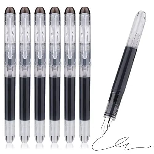 TIESOME 6 plumas estilográficas, tinta negra, punta fina, escritura suave, bolígrafos de caligrafía para bocetos, diarios, caligrafía, escuela y oficina, accesorios de regalo