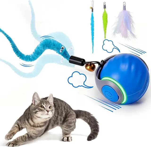 Doggie Juguete Gato 2 Velocidades - Juguete Interactivo Gato y Pelota Interactiva para Gatos - Juguetes para Gatos Innovadores - Cat Toy para Ejercicio y Diversión