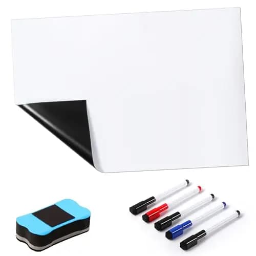 Blendura A3 Pizarra Magnetica Nevera, Pizarra Blanca Magnética con 5 Rotuladores, 1 Goma de Borrar, Tablero Magnetico para Memorandos, Notas, Planificar Estudios (42cm X 29.3cm)