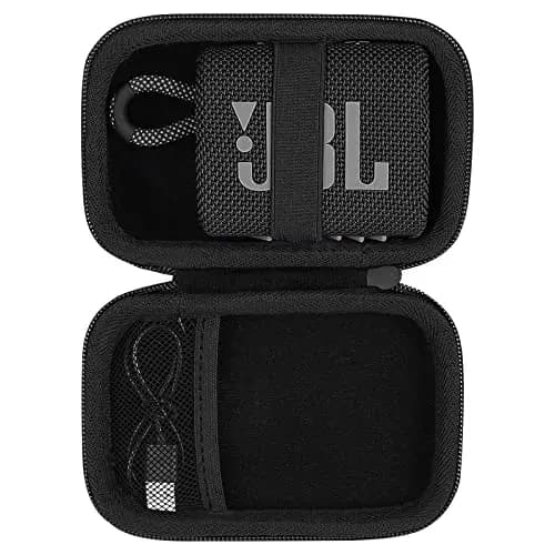 co2CREA Duro Viajar Caja Estuche Funda para JBL GO 5 / JBL GO 4 / JBL GO 3 / Go 3 Eco Altavoz inalámbrico portátil con Bluetooth(Funda Solo) Case Only (Caja Negro)