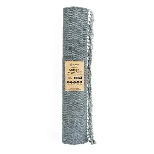 Tapete de yoga de algodón orgánico, tapete de yoga antideslizante ecológico para el hogar y el estudio, tapete de yoga cómodo, transpirable y lavable, tapete de fitness sostenible para