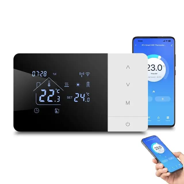 Termostato Inteligente WiFi, para aplicación Tuya programable, Controlador de Temperatura para calderas de Gas, Compatible con Control de Voz Alexa, con Bloqueo Infantil, Digital Termostatos de Pared