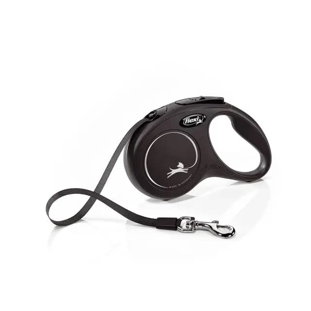 flexi® Classic S Cinta 5 m negro, correa extensible para perros hasta máx. 15 kg
