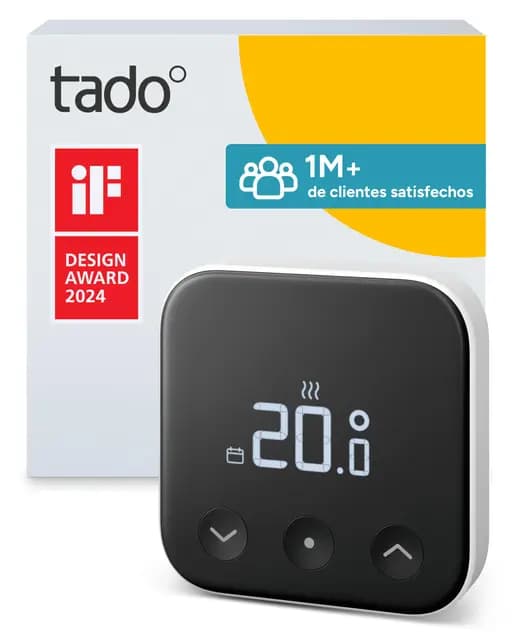 tado° Termostato inteligente X, termostato ambiental con cable, control mediante aplicación y altavoz inteligente (Alexa, Siri, Google Assistant), instalación sencilla