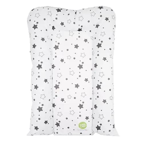 babyCalin Cambiador Copos de nieve Gris Estrellas 50 x 70 cm
