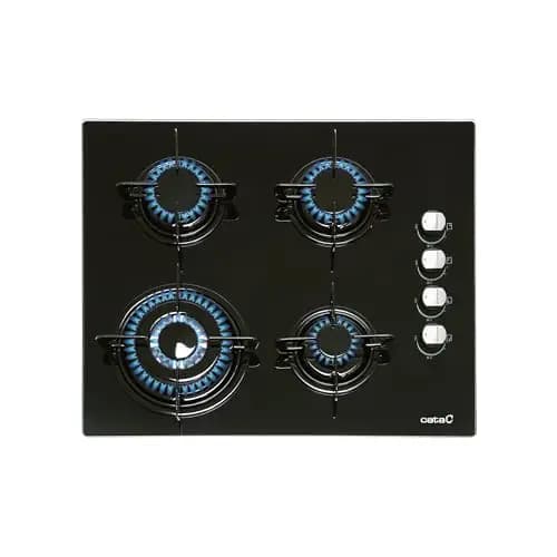 Cata | Modelo CIB 6031 BK | 4 Quemadores de Gas Butano | Ancho de 59cm | Acabado en Cristal Negro