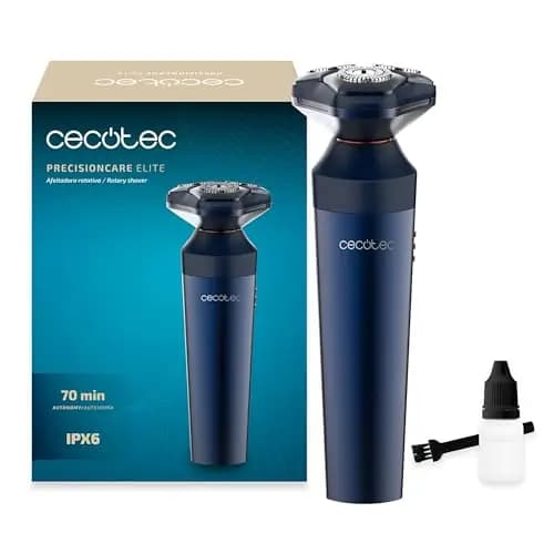 Cecotec Afeitadora Rotativa PrecisionCare Elite. Autonomía 70 minutos, Cuchillas de Acero Inoxidable, Resistente al Agua IPX6, Uso Diario o de Viaje, Rendimiento Potente y Eficiente, 7200rpm – Imagen 1
