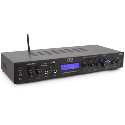 Pyle Amplificador de Audio, Receptor, Montaje en Rack de 5 Canales, Cine en casa, Transmision inalambrica Bluetooth, Radio MP3/USB/SD/AUX/FM, 200V, Pantalla LCD Digital ID3