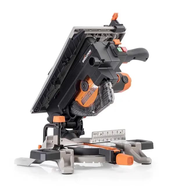 Evolution Power Tools R210MTS-G2 Sierra híbrida convertible de mesa/ingletadora, compacta y portátil, corte multimaterial, corta madera, metal, plástico, etc.; incluye una hoja de 210 mm – Imagen 1