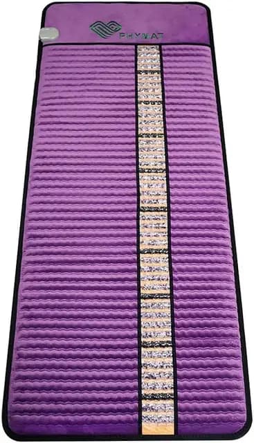 PHYMAT Almohadilla térmica de amatista infrarroja lejana (150 x 60 cm), alfombrilla térmica de cristal natural, alfombrilla de calefacción por infrarrojos de amatista con apagado automático,