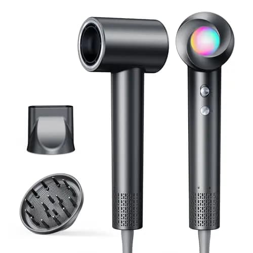 Haokoo Secador de Pelo Profesional, Alta Velocidad Iónico 150.000 RPM - Secado Rápido sin Daños, Ligero 365g, 8 Ajustes con Difusor, para Casa y Viajes