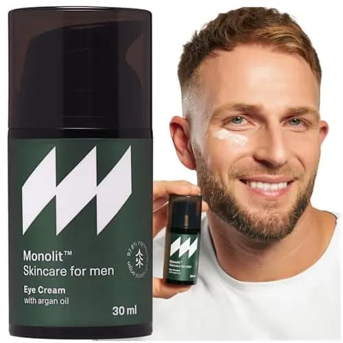 Monolit Crema para el Contorno de Ojos con Aceite de Argán para Hombres, Antiarrugas, Hidratante Aceite de Almendras Dulces, Extracto de Semillas de Membrillo, para Cada Tipo de Piel, 30ml
