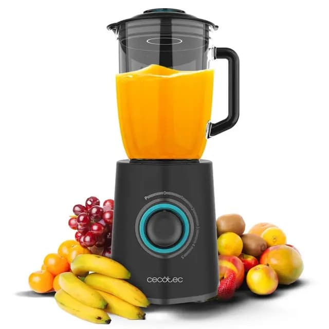 Cecotec Batidora de Vaso Power Black Titanium 2300Max Mix Go. 2300W de Potencia Máxima, 1,5L de Capacidad, 5 Velocidades, 6 Hojas Recubrimiento de Titanio Negro y Jarra Termorresistente – Imagen 1