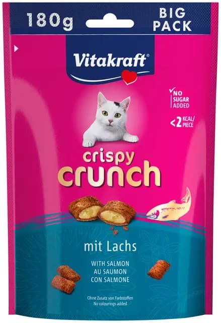 Vitakraft Crispy Crunch Snack Gato Salmón 180 g – Imagen 1
