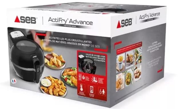 SEB ACTIFRY ADVANCE 1,2 kg Freidora sin aceite eléctrica negra Regulación inteligente de la temperatura Fritura saludable Aspa de elaboración Aplicación de recetas Sin olor Fácil de usar FZ727800