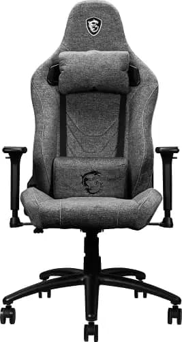 MSI mag CH130 I REPELTEK Fabric Silla Gaming - Tela Gris REPELTEK, Soporte Estilo Carreras, Reclinación e Inclinación 165°, Cojín Lumbar y Reposacabezas Ajustables, Reposabrazos 2D - Máx 150kg/330lb