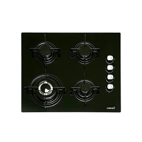 Cata | Encimera de Gas | Modelo CI 631 BK | 4 quemadores de gas Natural | Ancho de 59cm | Acabado en Cristal Negro