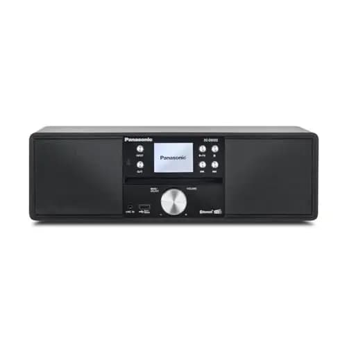 Panasonic SC-DM202EG-K Sistema Estéreo Micro Hi-Fi Compacto con CD, Radio Dab+/FM, USB y Bluetooth, Altavoces de 24 W, Control Remoto, Pantalla LCD TFT de 2,4", Ajustes de Ecualización, Negro.