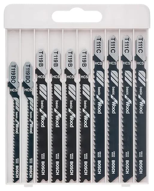 Bosch Professional Set con 10 hojas de sierra de calar Basic for Wood (para madera, accesorios de sierra de calar)