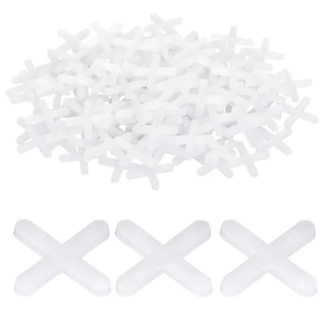 500 Piezas Separadores de Baldosas, Blanco Cruces para Azulejos, Separadores de Azulejos de 2 mm, Paciadores de Azulejo de Plástico con Forma de Cruz para Baldosas de Pared y Suelo