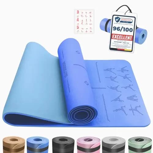 Esterilla Yoga,Esterilla Fitness Antideslizante,TPE Colchoneta Gimnasia, para Pilates,Deporte,Gimnasia,Estiramientos, Esterilla Deporte con bandolera 183x61cm
