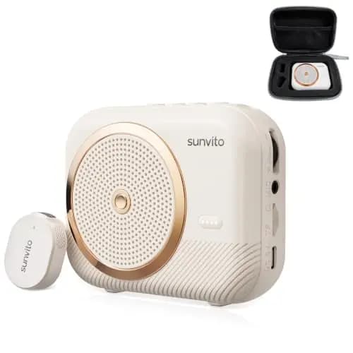 Sunvito K20 Amplificador de Voz con 2 Micrófonos Inalámbricos