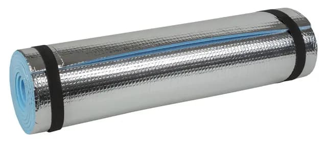 Idena 38193 - Esterilla con revestimiento de aluminio, aprox. 50 x 180 cm, aprox. 7 mm de grosor, aislante del calor, compacta y ligera, ideal para yoga, deportes, camping, festivales o en la playa