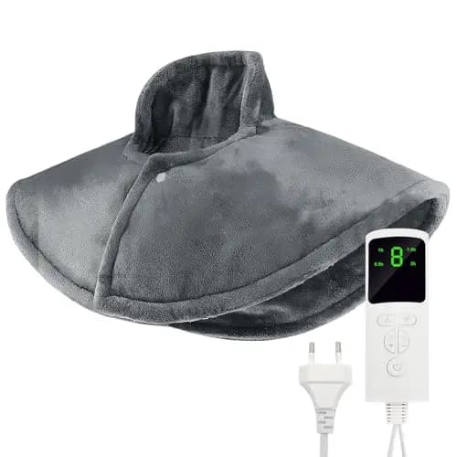 Almohadilla Electrica Cervical, Almohadilla Térmica Cuello, 9 Ajustes de Temperatura y 4 Ajustes de Tiempo, Esterilla Electrica Desmontable y Lavable, Apto para el Cuello y los Hombros