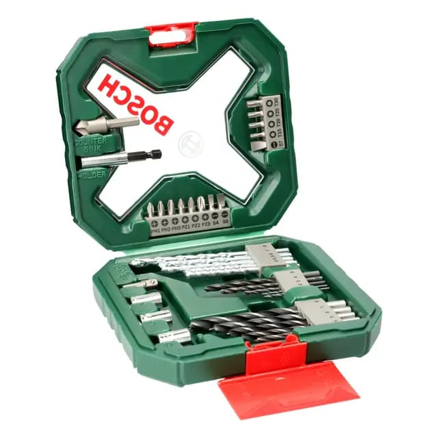 Bosch 34 uds. Set de puntas de atornillar y brocas X-Line (para madera, mampostería y metal, accesorios para taladro y destornillador)