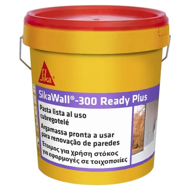 SIKA - Pasta lista al uso - SikaWall-300 Ready Plus - Blanco - Para el alisado y la regularización de paramentos interiores en yeso, hormigón, mortero y pinturas antiguas -7 kg