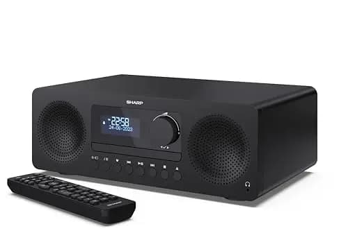 SHARP XL-B720D(BK) Tokyo All in One Soundsystem con Radio Dab+, FM, Bluetooth, CD-MP3, reproducción USB, Conexión de Auriculares, y 60W, Color Negro