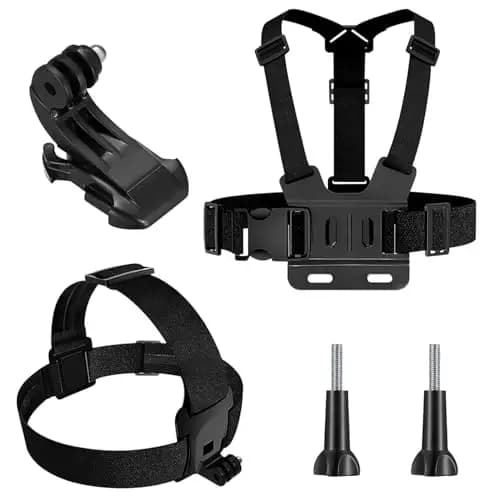 Kit 5 en 1 Accesorios Camara Deportiva, Arnes Pecho Gopro, Correa de Cabeza, Muñequera Gopro, Mochila Clip, Compatible con Gopro Hero 9 8 7 6 5, Xiaomi Yi, SJCAM, Insta360