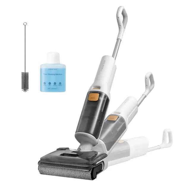 roborock F25 GT Aspiradora en Seco y Húmedo, Aspiradora-Fregona Sin Cable de 20.000 Pa, Autolimpieza a 90 °C y Secado, Limpieza de Bordes, Diseño Plano de 180°, Compacta (12,5 cm), Ligera
