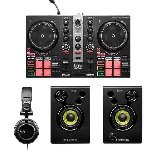 Hercules DJLearning Kit MK2 — Kit Todo en Uno para Aprender a Mezclar — Software y Tutoriales Incluidos