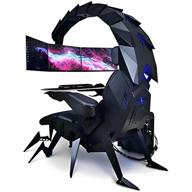 Silla Game Cockpit de Oficina y Juego, Ergonómica, Diseño Scorpion de Cápsula Espacial, para Computadora y Ver Video (Negro)