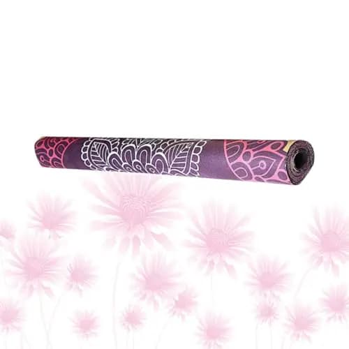 BESPORTBLE Esterilla de Yoga Varios estilos de Gamuza y Goma Ecológica Antideslizante 1,5 Mm de Grosor, Portátil y Fácil de Doblar para Yoga y Ejercicio Varios estilos